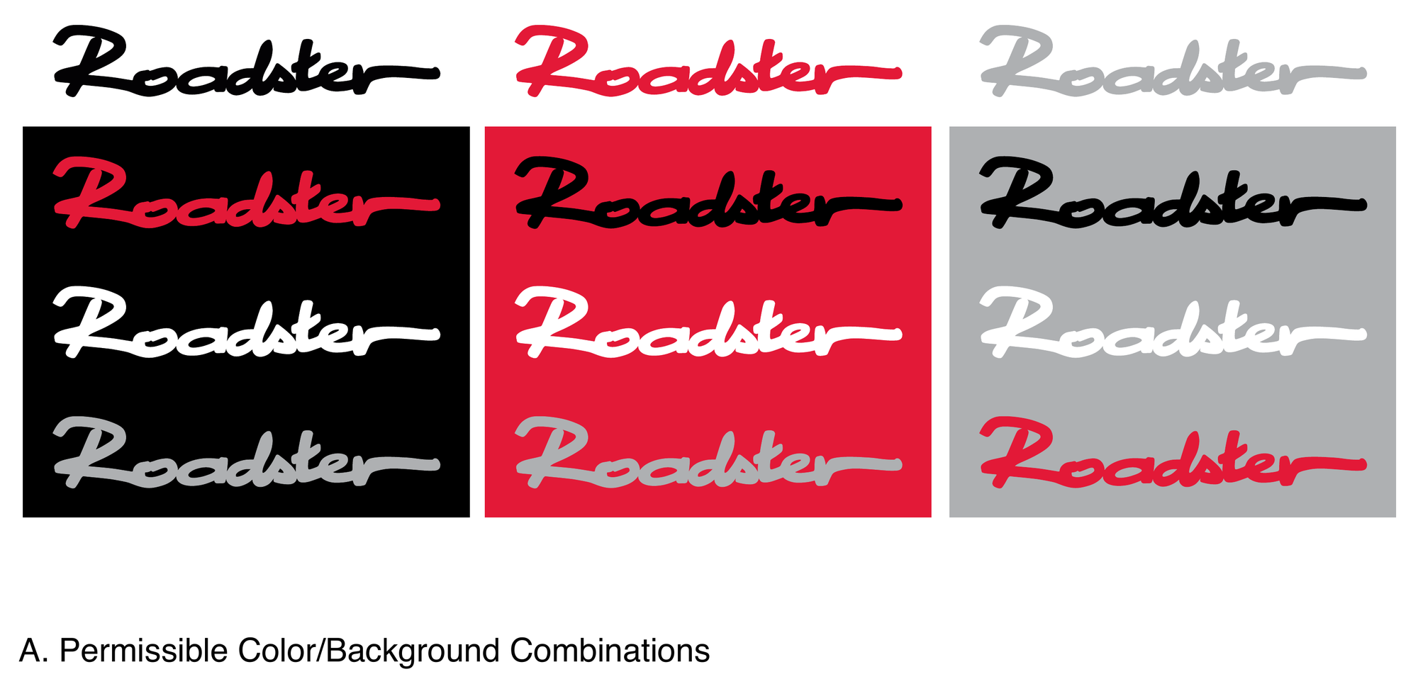 Tesla Roadster字标与背景组合